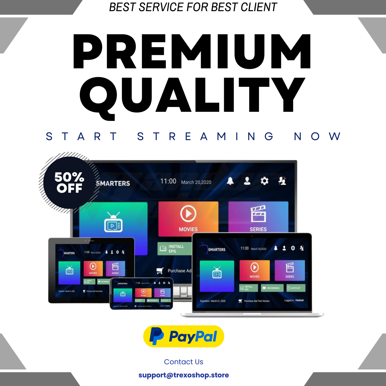 Premium Streaming Subscription TV, Movies & More (USA & Global Channels)